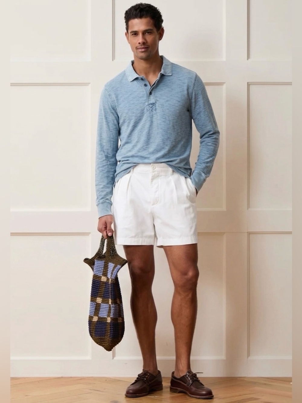 Todd Snyder Medium Blue Indigo Long Sleeve Rugby Polo Sz Medium Preppy Old Money